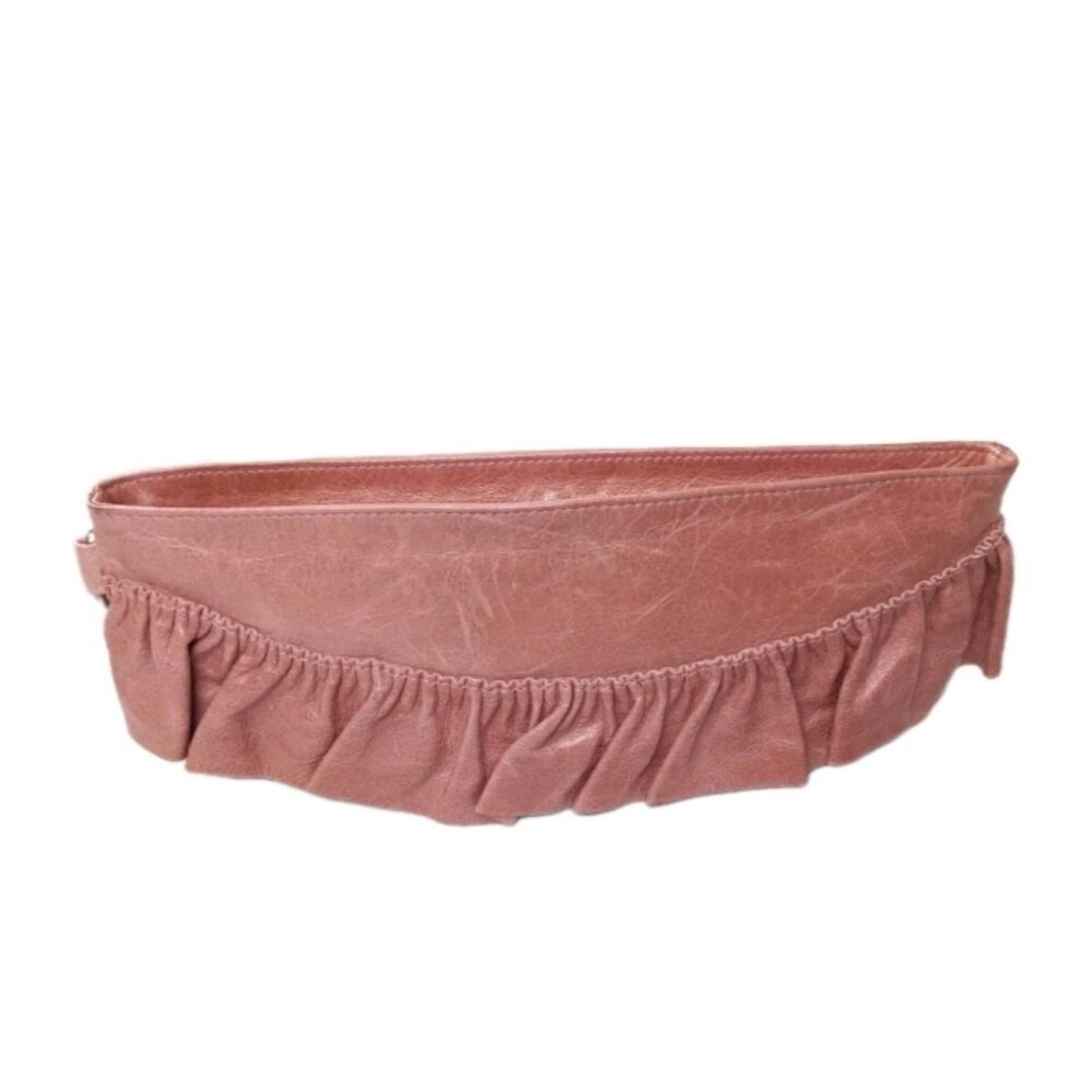 Hobo International Pink  Leather Wallet  Ruffle Accents Large